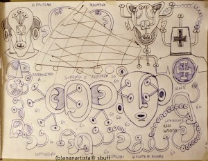 "IL MIO VIAGGIO ALLE SEYCHELLES" - pen on paper - (b)ananartista 20013