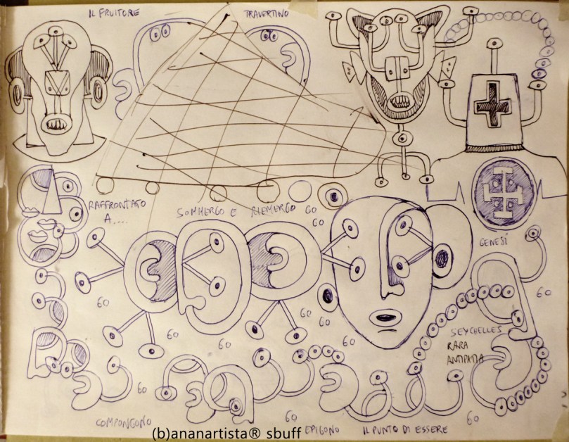 "IL MIO VIAGGIO ALLE SEYCHELLES" - pen on paper - (b)ananartista 20013