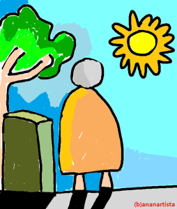 "ANZIANA CHE PASSEGGIA" - (b)ananartista orgasmo Sbuff - digital art - www.bananartista.com