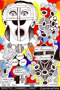 EROTIC CIAMBELLANO a colorful drawing by (b)ananartista orgasmo SBUFF