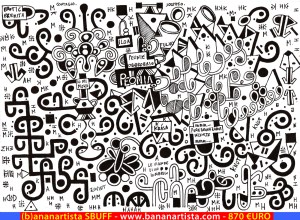 "EROTIC EREMITA" - (b)ananartista orgasmo SBUFF - mixed media on paper - http://www.bananartista.com