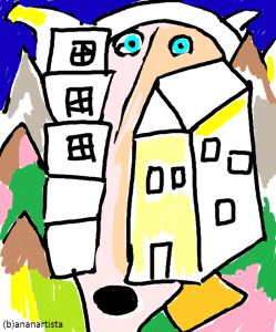 "GENIUS LOCI" - (b)ananartista orgasmo Sbuff - digital art - www.bananartista.com