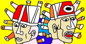 "I DUE SOLDATI" - (b)ananartista orgasmo Sbuff - digital art - www.bananartista.com