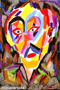 "IL DAMERINO" - (b)ananartista orgasmo SBUFF - mixed media on paper - http://www.bananartista.com