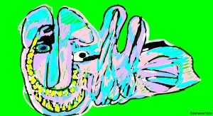 "IL MOSTRICIATTOLO" - (b)ananartista orgasmo Sbuff - digital art - www.bananartista.com