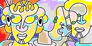 "IL QUESITO DELLA SFINGE" - (b)ananartista orgasmo Sbuff - digital art - www.bananartista.com