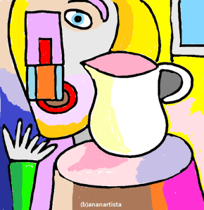 "LA DONNA CON LA BROCCA" - (b)ananartista orgasmo Sbuff - digital art - www.bananartista.com