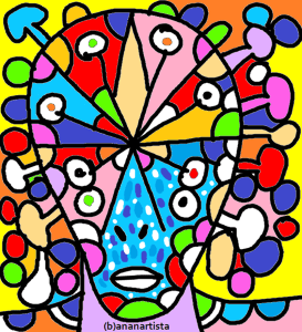 "LA MIRABOLANTE GIRELLA COSMICA" - (b)ananartista orgasmo Sbuff - digital art - www.bananartista.com