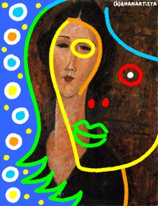 "LADY MODIGLIANI" - (b)ananartista orgasmo Sbuff - digital art - www.bananartista.com