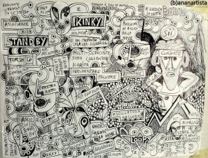 "IL MIO UNIVERSO" - (b)ananartista orgasmo SBUFF - mixed media on paper - http://www.bananartista.com