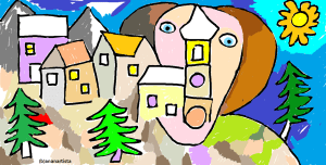 "ALPINE LANDSCAPE" - (b)ananartista orgasmo Sbuff - digital art - www.bananartista.com