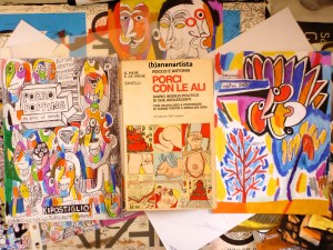 "PORCI CON LE ALI" - (b)ananartista orgasmo SBUFF - mixed media on paper - http://www.bananartista.com