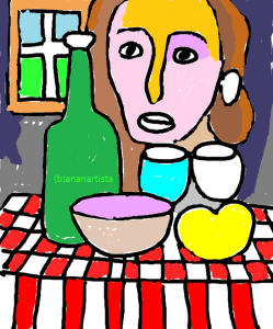 "THE SAD GIRL" - (b)ananartista orgasmo Sbuff - digital art - www.bananartista.com