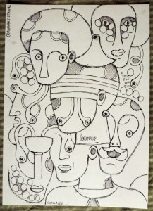 "SIMULACRO" - (b)ananartista orgasmo SBUFF - pen drawing on paper - http://www.bananartista.com