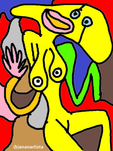 "LA PASSIONE DI GIOVANNA D'ARCO" - (b)ananartista orgasmo Sbuff - digital art