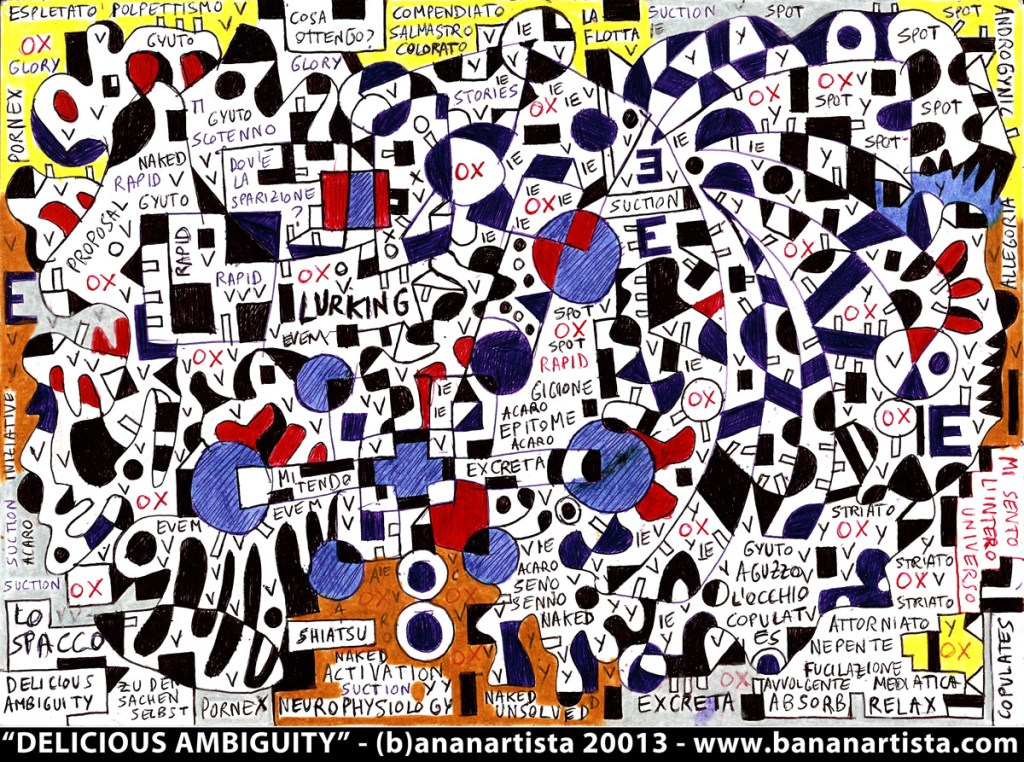 "DELICIOUS AMBIGUITY" - mixed media drawing on A4 paper - (b)ananartista - www.bananartista.com