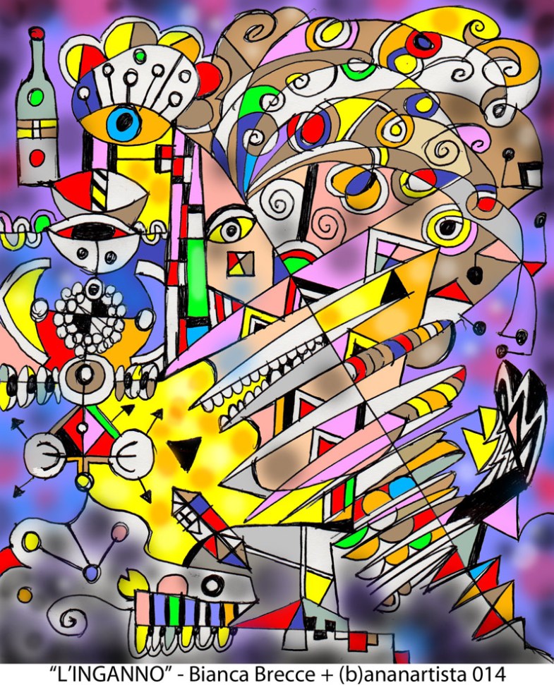 "l'inganno ovvero l'arabo riccio sfregiato con fiore" - (b)ananartista e Bianca Brecce 2014