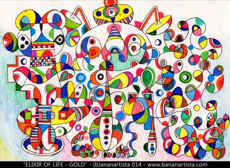 ELIXIR OF LIFE GOLD alchemy thelema art by composer (b)ananartista orgasmo sbuff