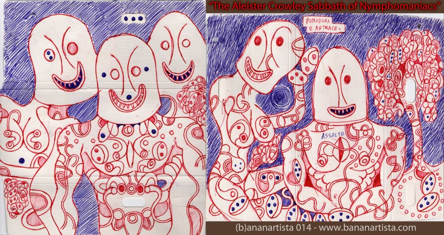 the aleister crowley sabbath of nymphomaniacs alchemy painting by artist and occultist (b)ananartista