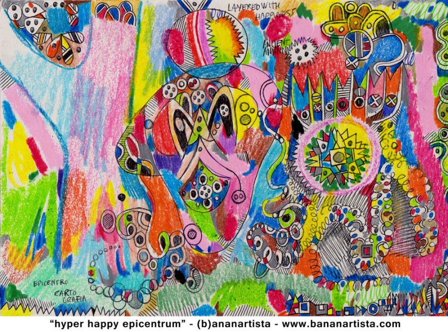 hyper happy epicentrum abstract outsider art by (b)ananartista sbuff