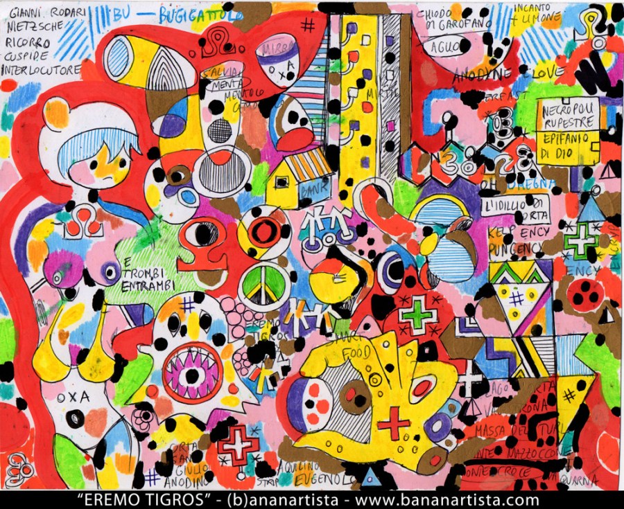 eremo tigros dipinto di (b)ananartista sbuff dedicato ad Omegna e all'arte del Lago d'Orta