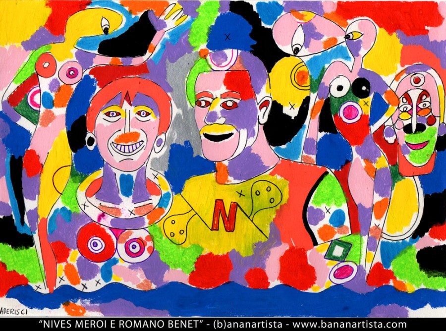 Nives Meroi e Romano Benet è un quadro di (b)ananartista dedicato ai due alpinisti italiani