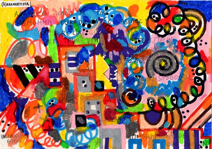 the feyman diagram is a painting by (b)ananartista about the magic mountain of thomas mann