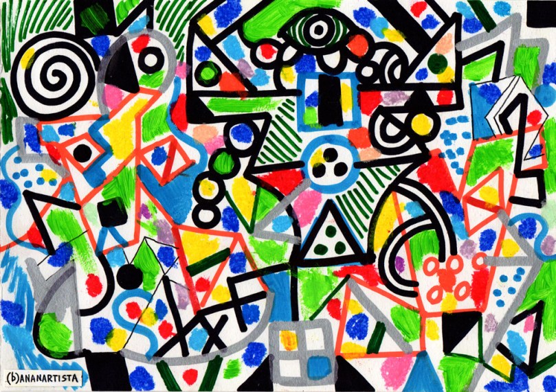 the feyman diagram is a painting by (b)ananartista about the magic mountain of thomas mann