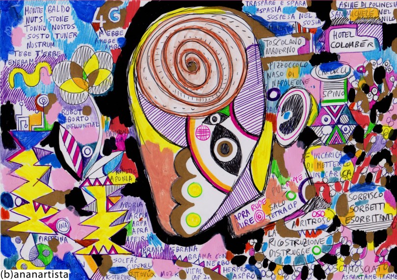 dipinto tecnica mista su carta di (b)ananartista orgasmo sbuff © 2015 all rights reserved