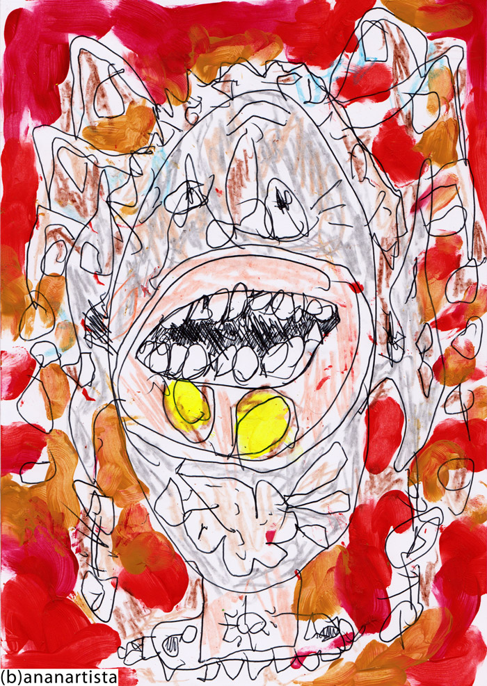 uomo con due grosse afte gialle  drawing painting and outsider abstract contemporary artwork by (b)ananartista sbuff © 2015 all rights reserved