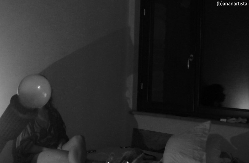 THE LIGHT BULB GIRL minimal art black and white photography portrait by (b)ananartista sbuff © 2015 all rights reserved