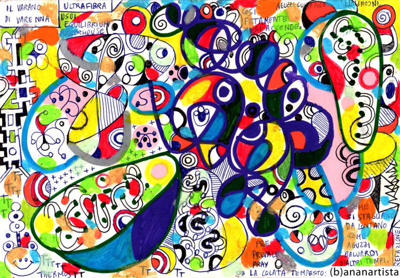 IL VARANO DI VARENNA drawing painting and outsider abstract contemporary artwork by (b)ananartista sbuff © 2015 all rights reserved