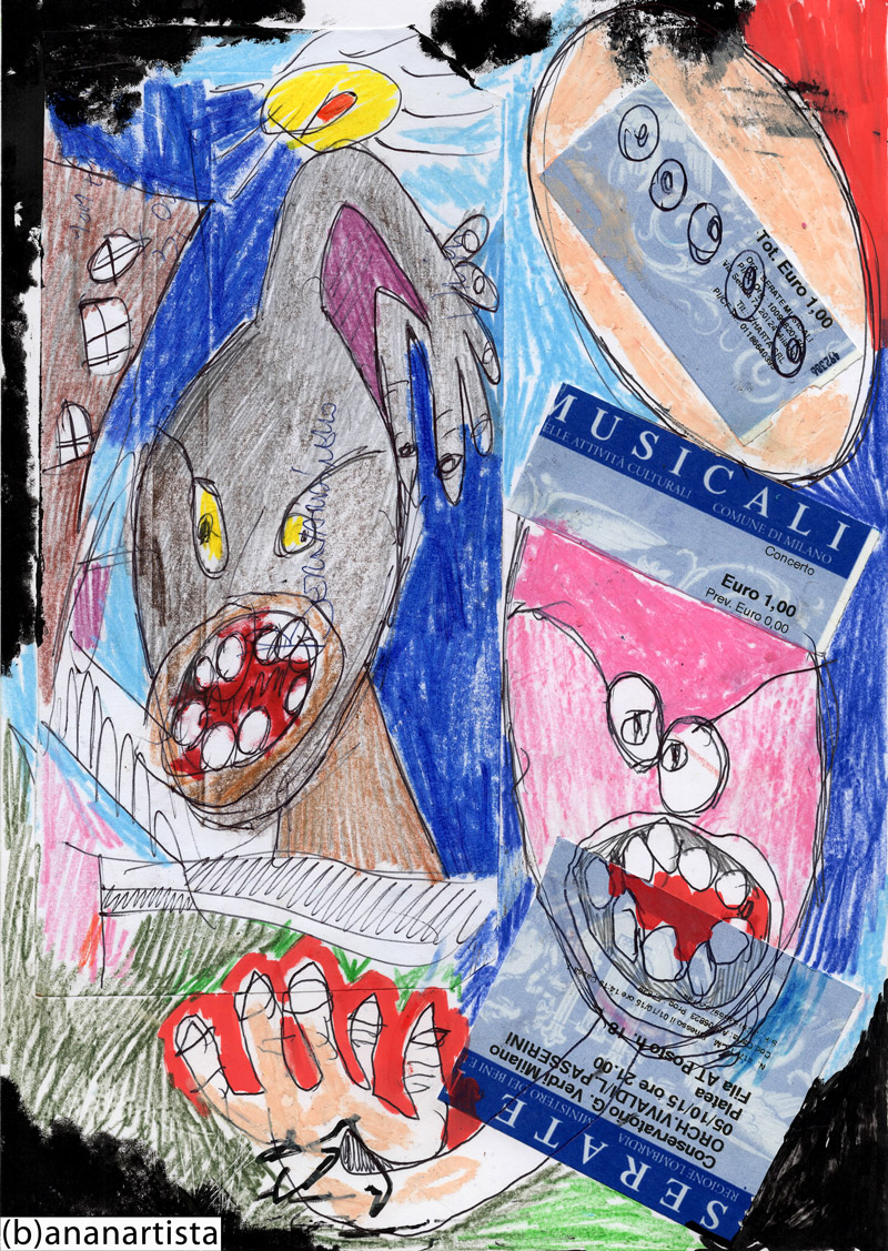 LA CATASTROFE NATURALE drawing painting and outsider portrait by (b)ananartista sbuff © 2015 all rights reserved