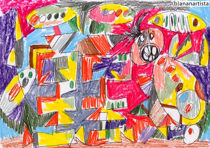 TOTEMIC TOTEM drawing painting and outsider contemporary artwork by (b)ananartista sbuff © 2015 all rights reserved