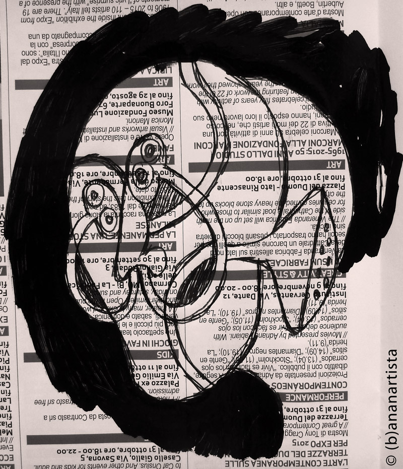 DIAMANTES NEGROS drawing painting and erotic portrait contemporary artwork by (b)ananartista sbuff © 2015 all rights reserved