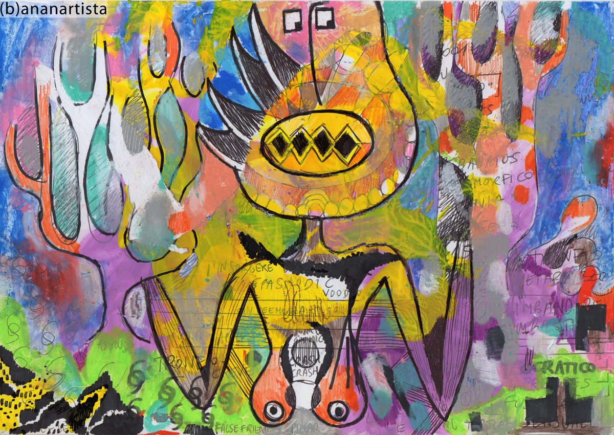 ANAMORPHIC NUDE painting by (b)ananartista sbuff © 2015 all rights reserved