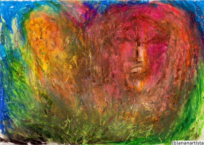 NUMINOUS SPIRIT OF THE ABYSS pastels contemporary artwork by (b)ananartista sbuff © 2015 all rights reserved