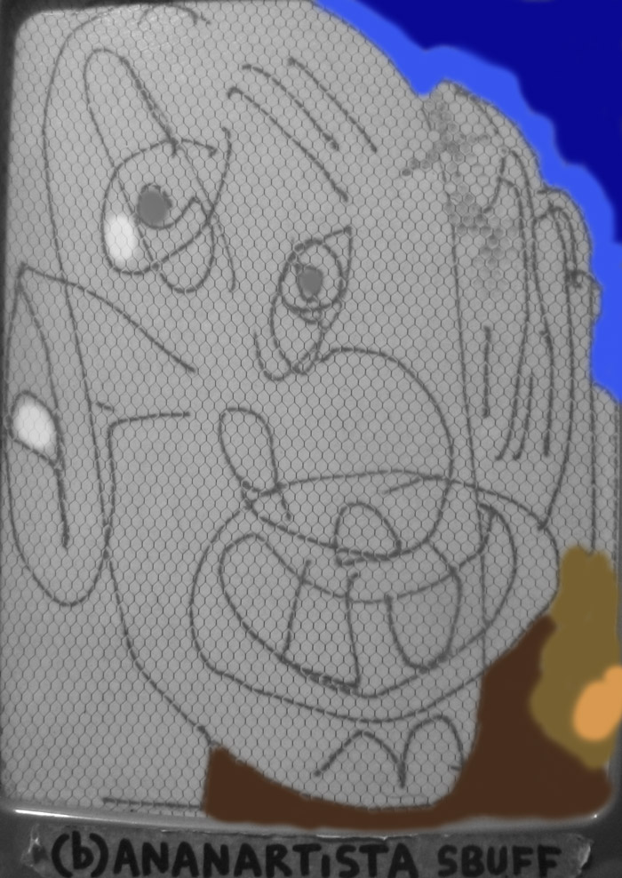 QUASIMODO drawing painting and outsider portrait contemporary artwork by (b)ananartista sbuff © 2015 all rights reserved