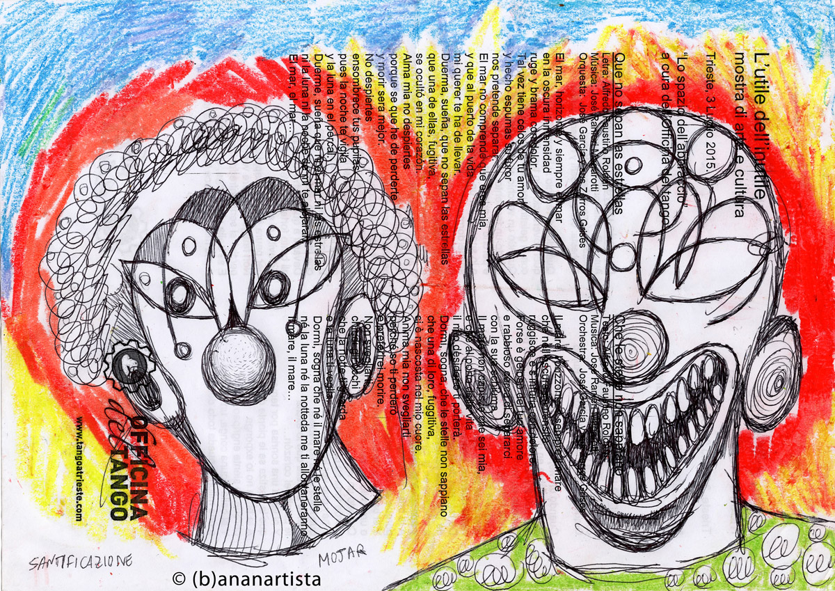 KILLER CLOWN painting by (b)ananartista sbuff © 2015 all rights reserved