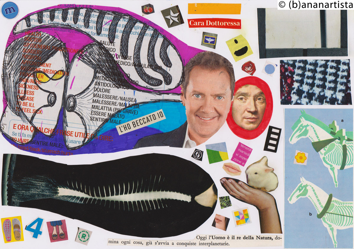 THE KING OF NATURE mixed media collage by (b)ananartista sbuff © 2016 all rights reserved