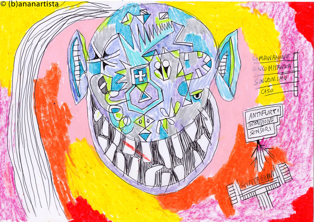 LOCH NESS MONSTER mixed media fantasy painting by (b)ananartista sbuff © 2016 all rights reserved