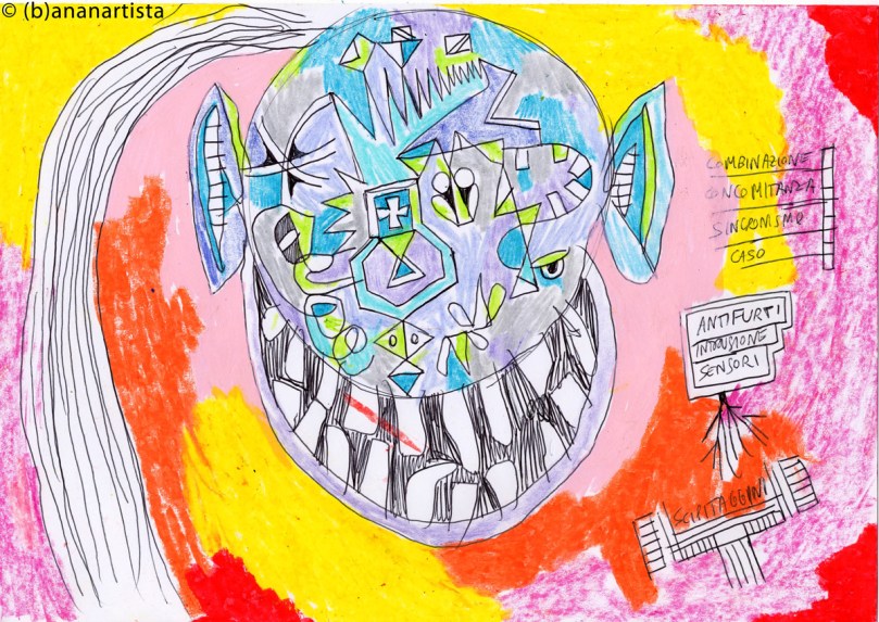 LOCH NESS MONSTER mixed media fantasy painting by (b)ananartista sbuff © 2016 all rights reserved