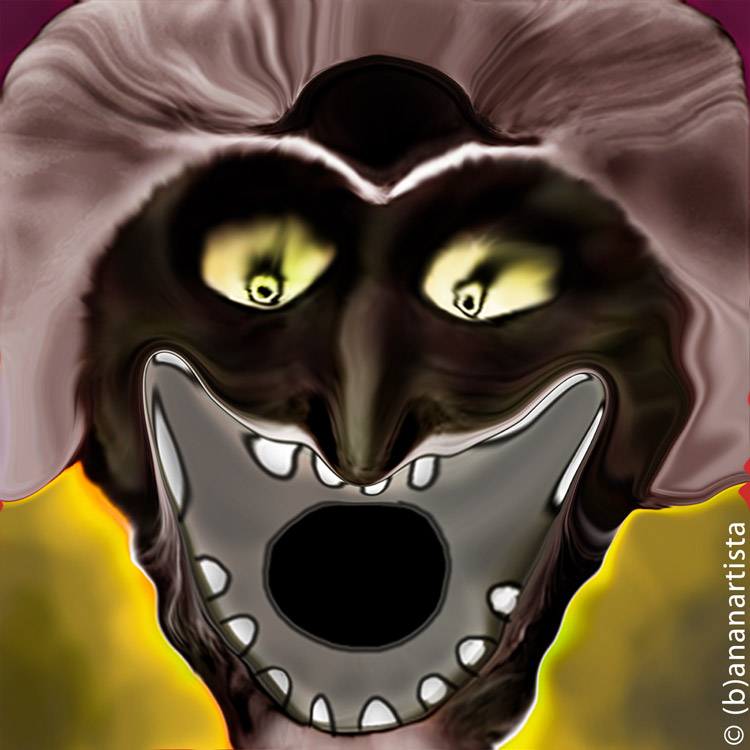 OLD MAN LAUGHING digital painting by (b)ananartista sbuff © 2015 all rights reserved