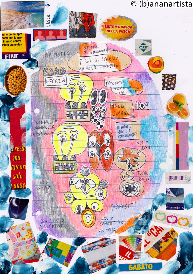 SPETTRO DI EMOZIONI mixed media collage by (b)ananartista sbuff © 2016 all rights reserved