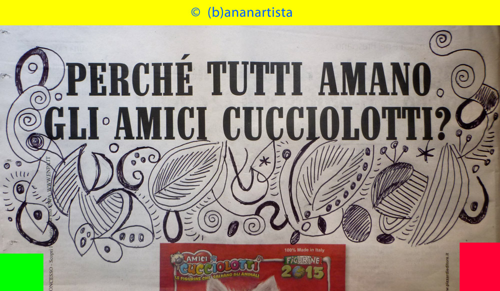 TUTTI AMANO GLI AMICI CUCCIOLOTTI paper art by (b)ananartista sbuff © 2016 all rights reserved