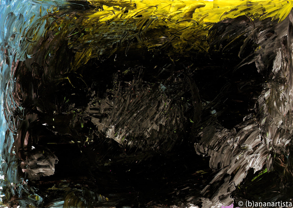 EXISTENTIAL SOLILOQUY OF HUMANKIND abstract painting by (b)ananartista sbuff © 2016 all rights reserved
