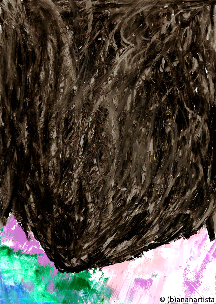 IMMENSO GRAVIDO CIELO SOPRA LE VETTE abstract landscape painting by (b)ananartista sbuff © 2016 all rights reserved