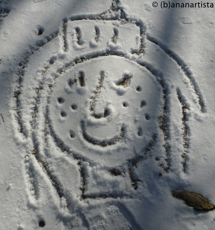 THE BABY GIRL  snow painting by (b)ananartista sbuff © 2016 all rights reserved