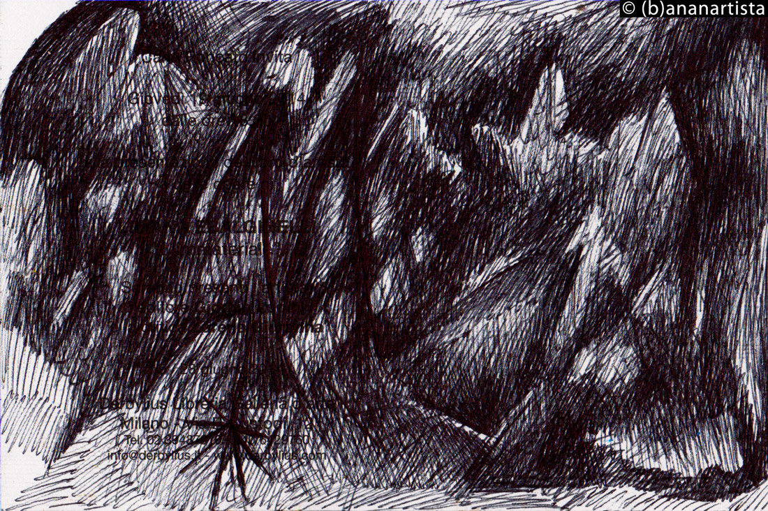 DARIUS MILHAUD SCARAMOUCHE abstract drawing by (b)ananartista sbuff © 2016 all rights reserved