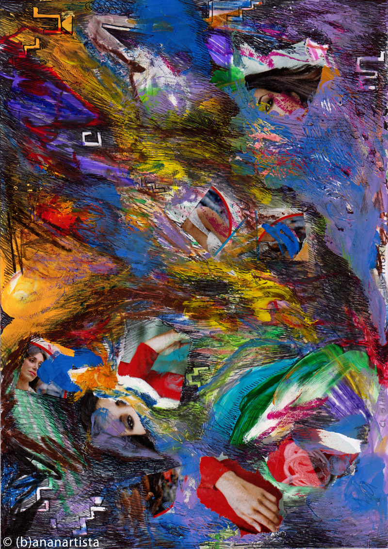 THE DISMEMBERMENT OF MARIANA AND BELEN RODRIGUEZ collage mixed media art by (b)ananartista sbuff © 2016 all rights reserved